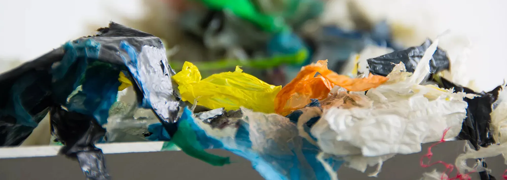 Various plastic film flakes