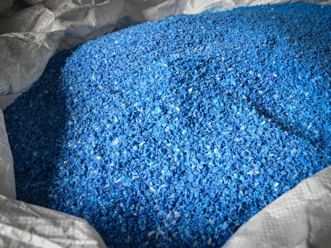 Crushed hazardous waste drums