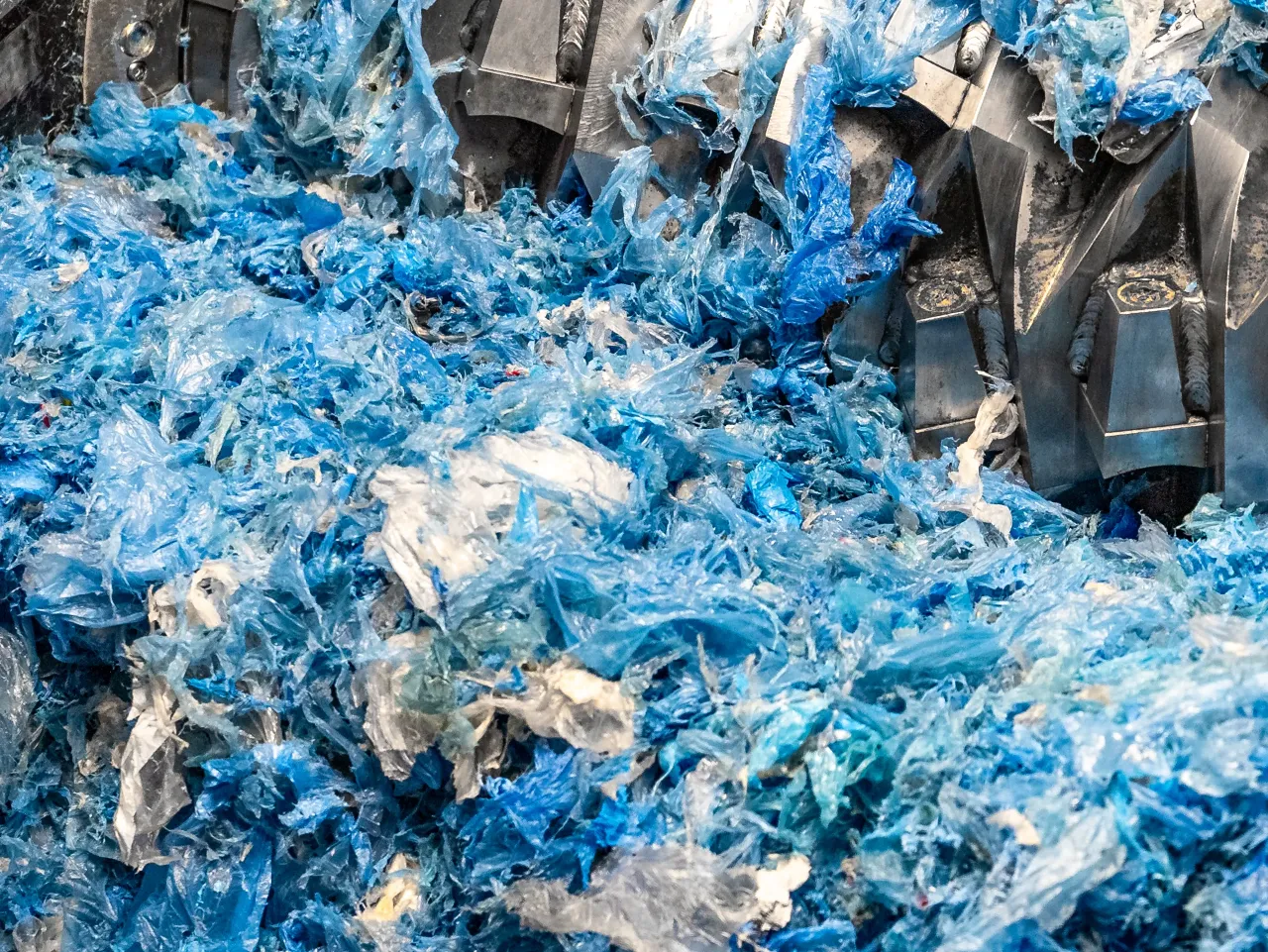 Vista de integración de equipo de reciclaje industrial