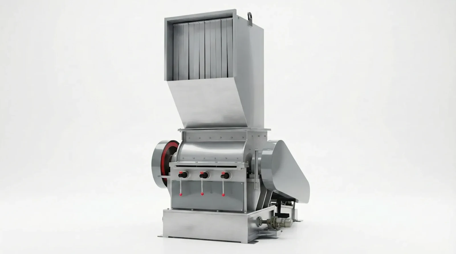 Industrial plastic crusher with wet granulation chamber