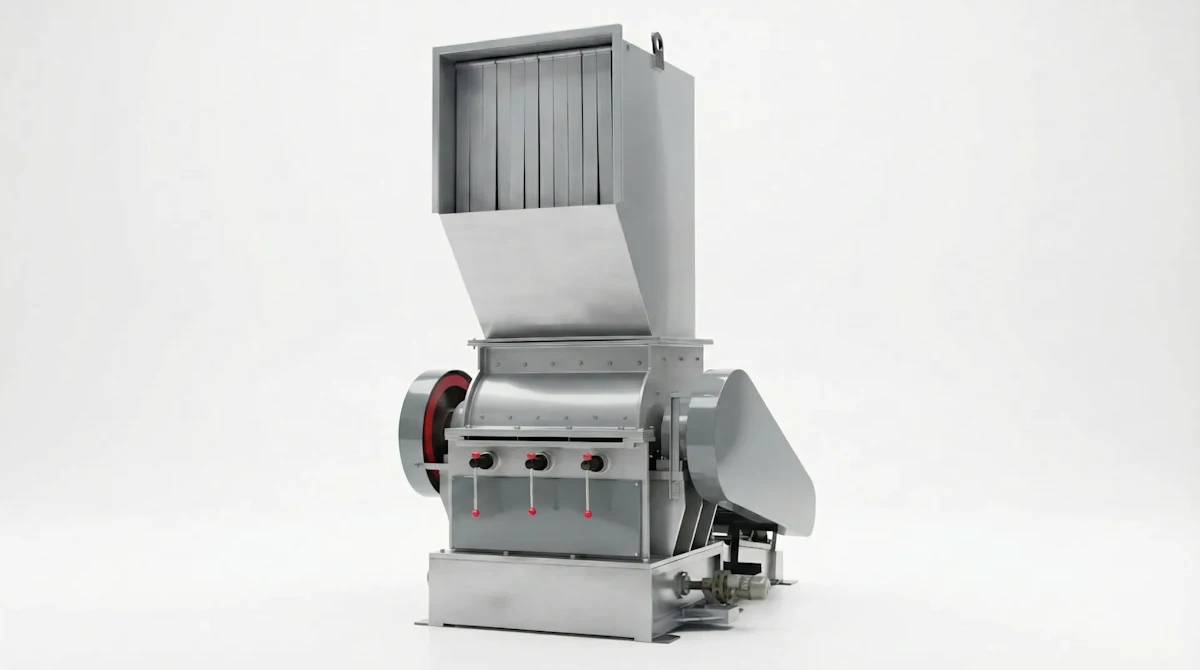 Industrial plastic crusher with wet granulation chamber