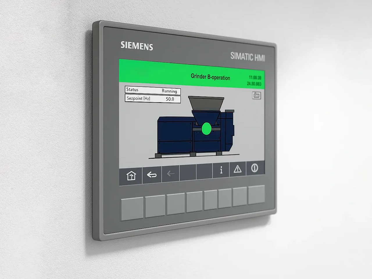 A control panel dashboard monitoring the performance of a recycling line.
