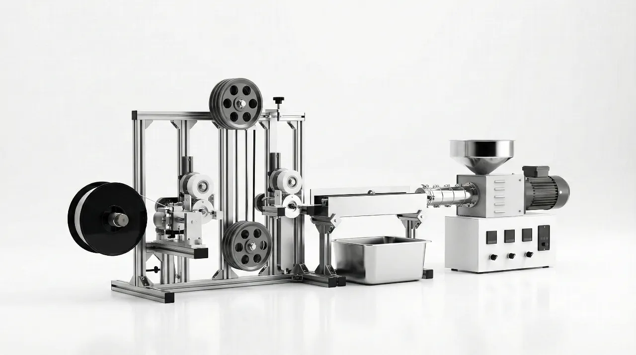 3D filament extrusion line for recycled plastic production