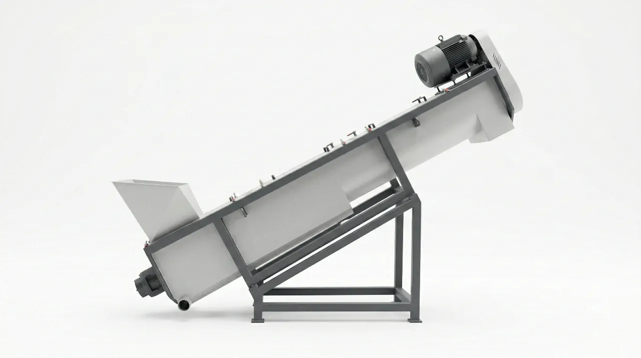 Friction screw washer for PET bottle recycling