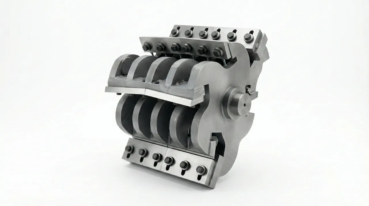 Pipe crusher blade detail