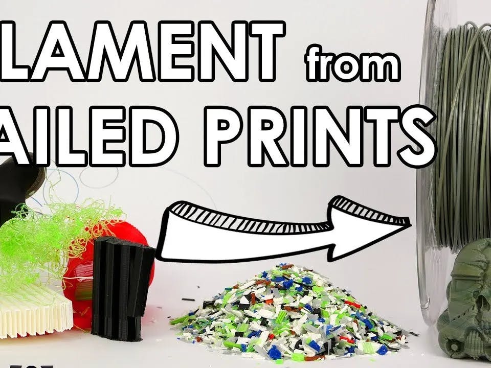 Failed 3D prints collected for recycling