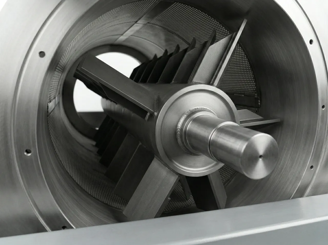 Centrifugal dryer rotor shaft detail