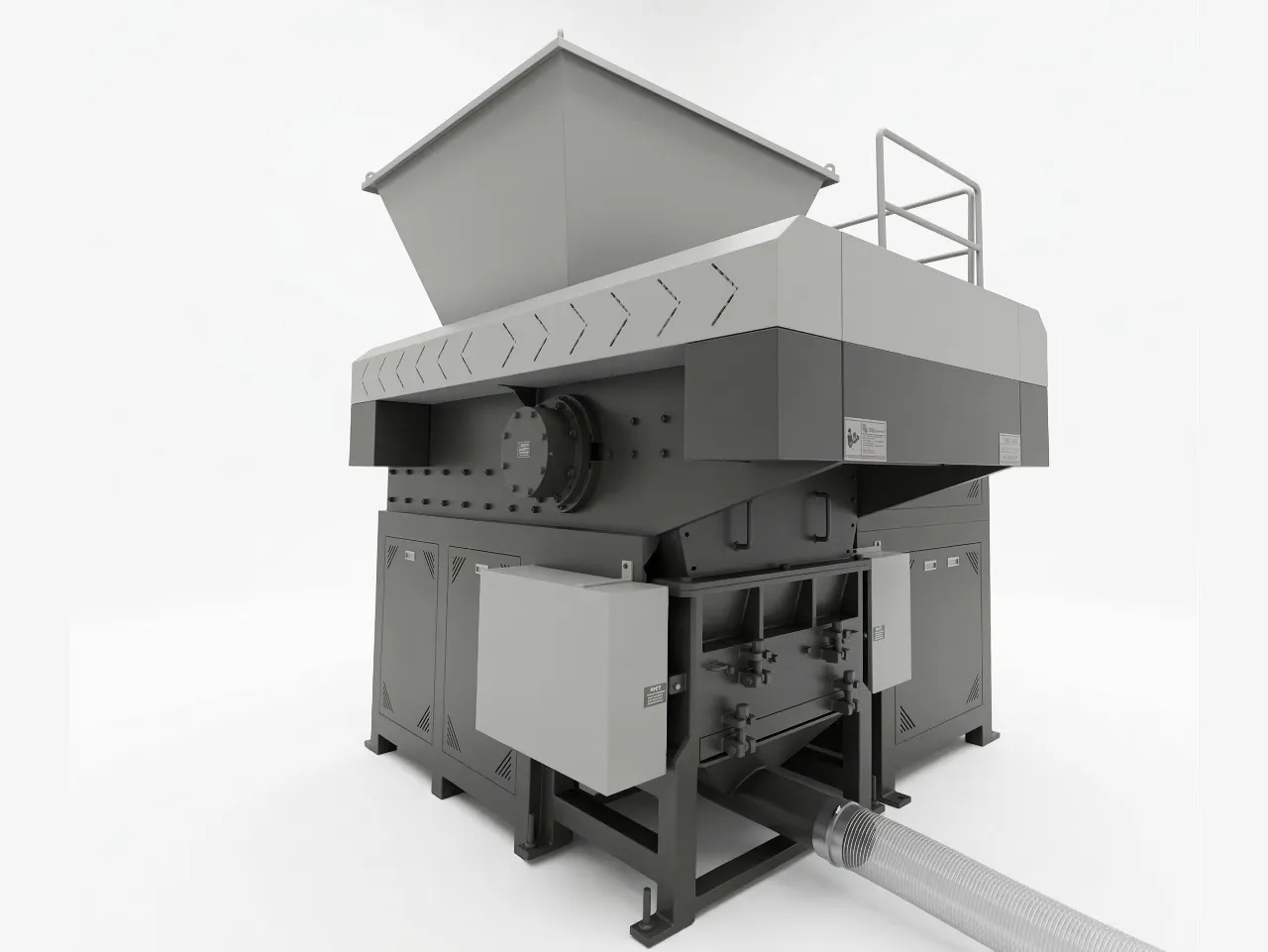 Integrated Shredder and Crusher Machine