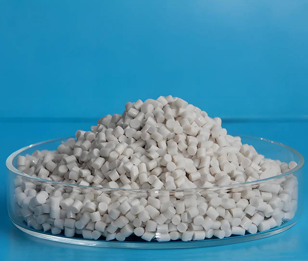 Compounded plastic extrusion pellets from laboratory twin-screw extruder