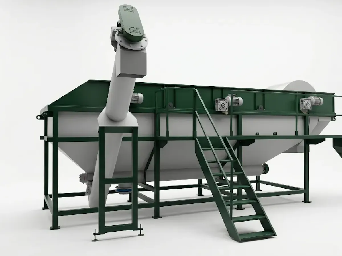 Plastic floating separation tank for PET, PE and PP flakes