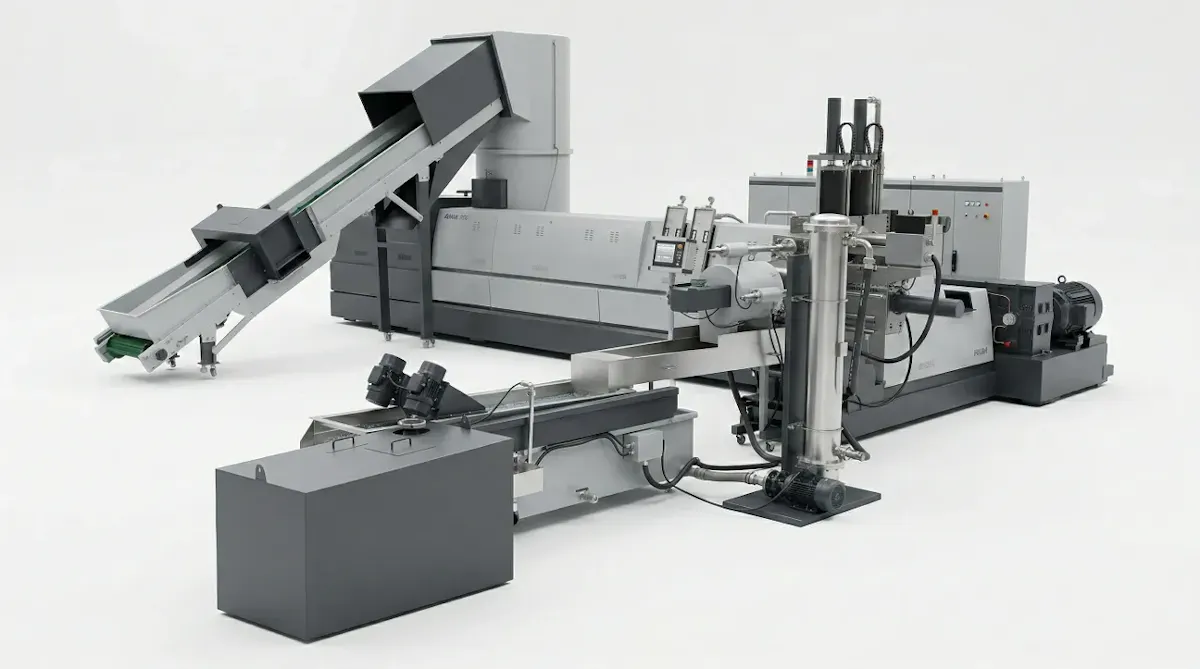 Twin screw extrusion line layout