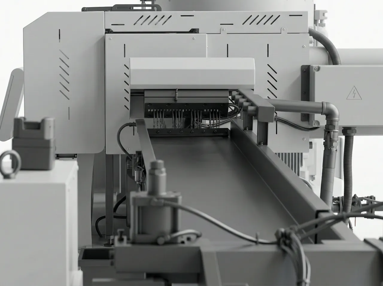 Strand pelletizer extrude unit