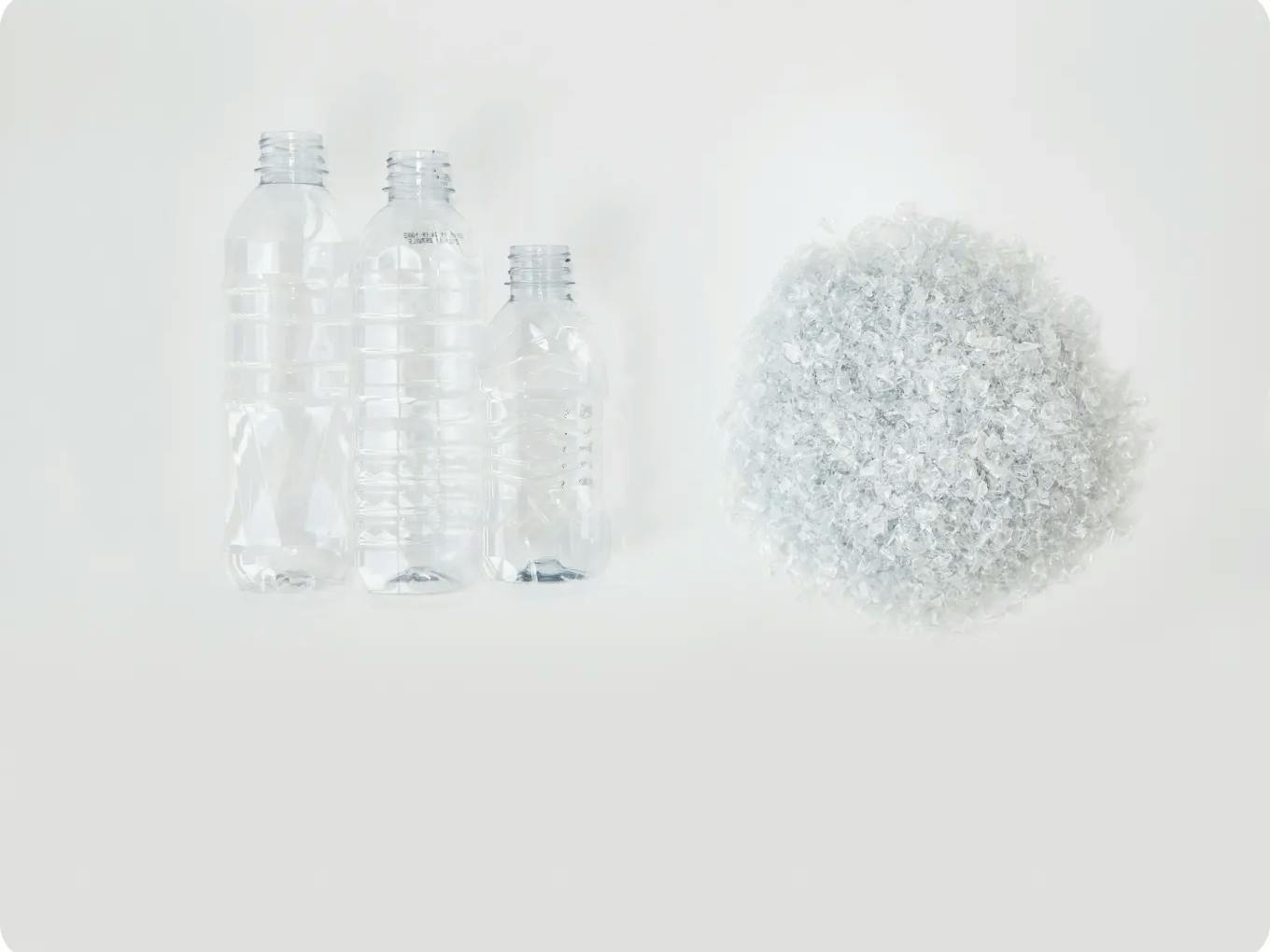 New food-grade bottle preforms made from recycled PET pellets.