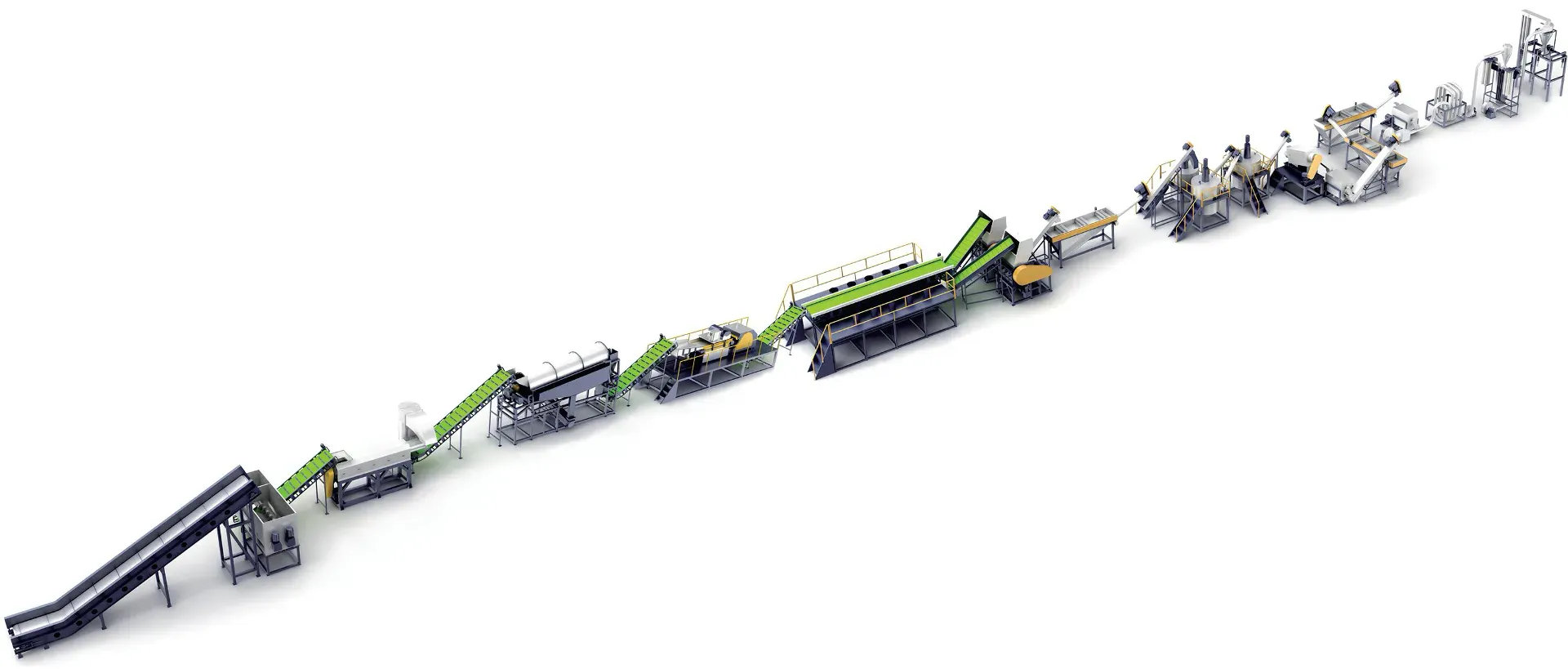 Sistem de spălare pentru reciclarea sticlelor PET